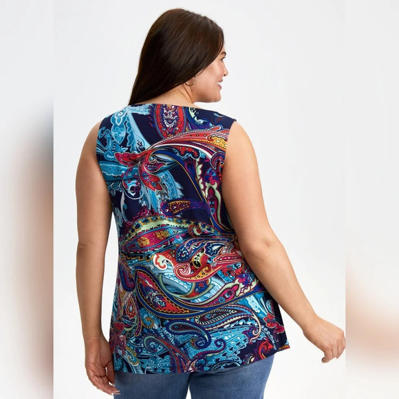 Laura-Paisley Print  Sleeveless Top - Picture 7 of 13